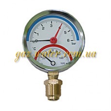 ТермоМанометр 6 атм./t=120С 1/4"переход с 1/2"н  ANGO