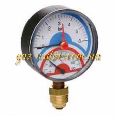 ТермоМанометр 6 атм./t=120С 1/4"  ГРОСС