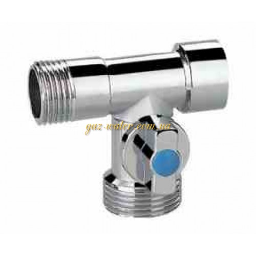 Кран 1/2"н-3/4"-1/2"в  под стиралку проходной Китай