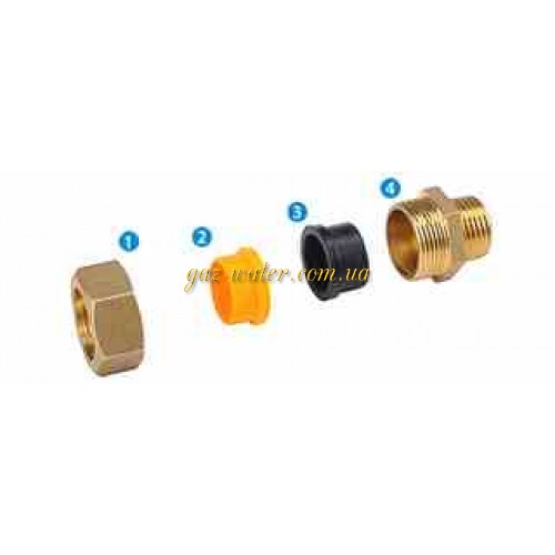 Фитинг  муфта гофра 15х1/2 н ГАЗ диэлектрик NEPTUN   г-ф